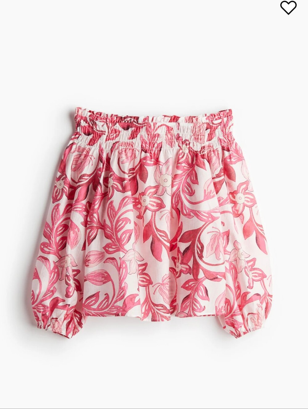 H&M Pink Floral Off-Shoulder Blouse
